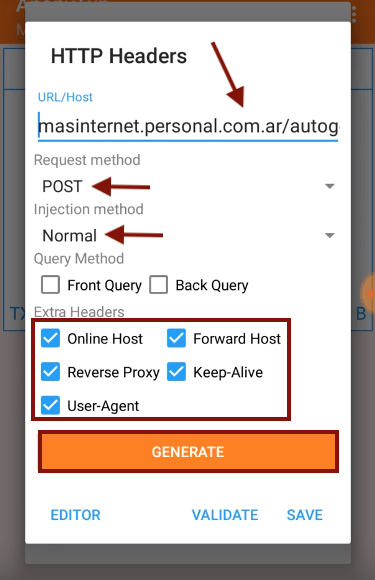 configuraciones personal argentina anonytun