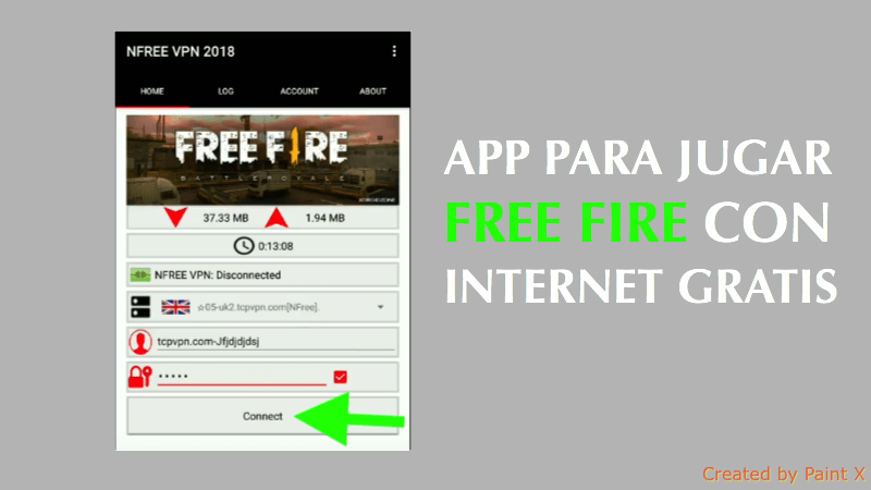 app para jugar free fire con internet gratis en android server vpn 2019
