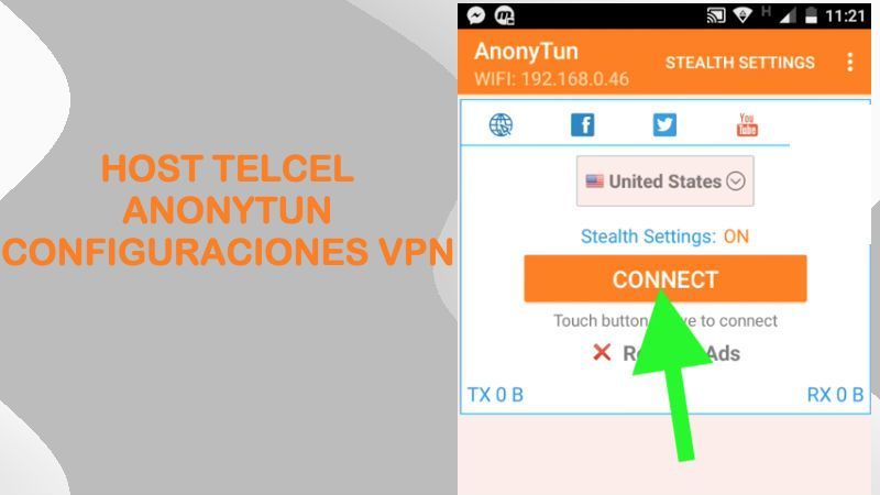 configuraciones telcel anonytun vpn apk internet gratis host trick