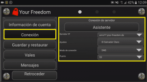 configurar your freedom gratis en android