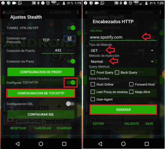descargar y conectar android95 apk