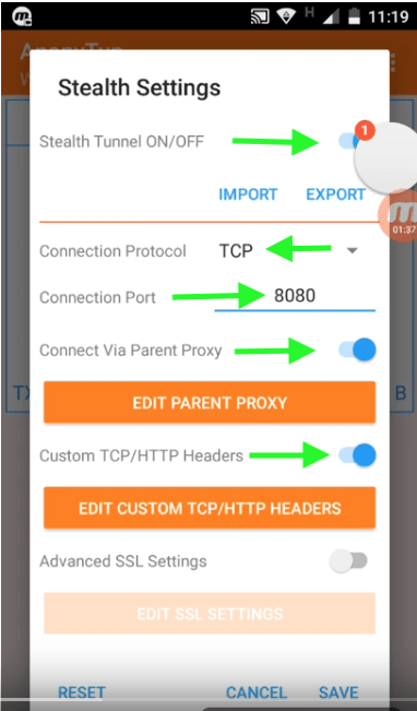 netfree 4g 3g configuraciones telcel anonytun