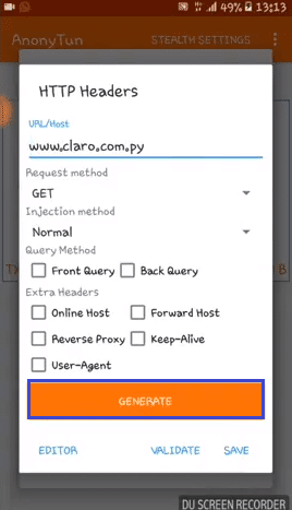 trick host de claro paraguay en anonytun vpn aplicacion android