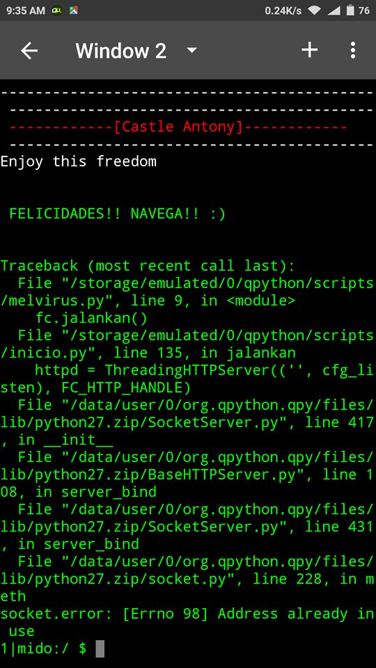 conectar script qpython para movistar