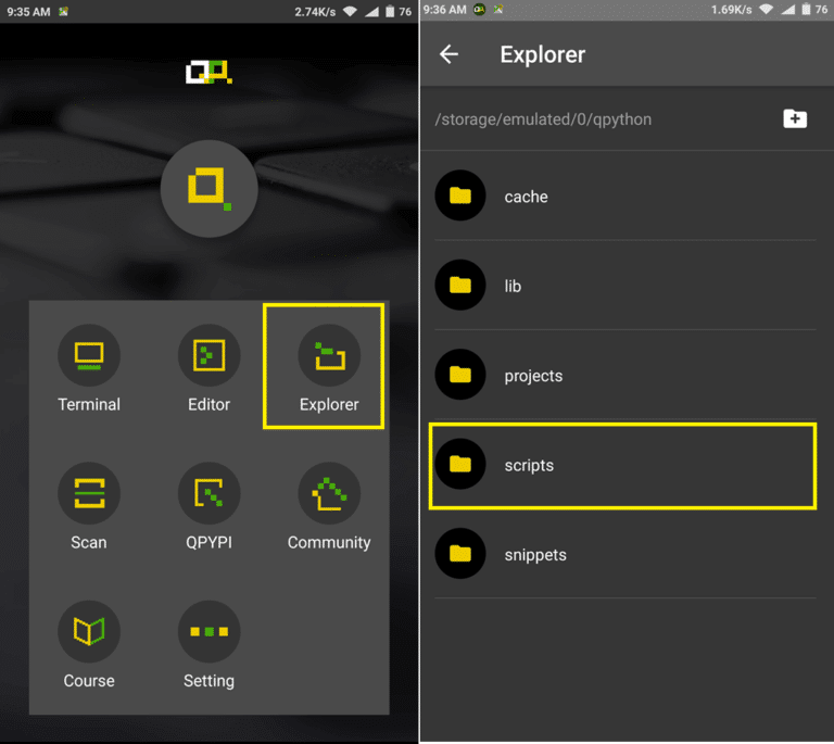 configuracion script qpython para movistar 2019