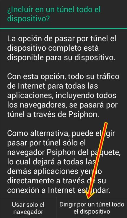 dirigir por un túnel todo el dispositivo