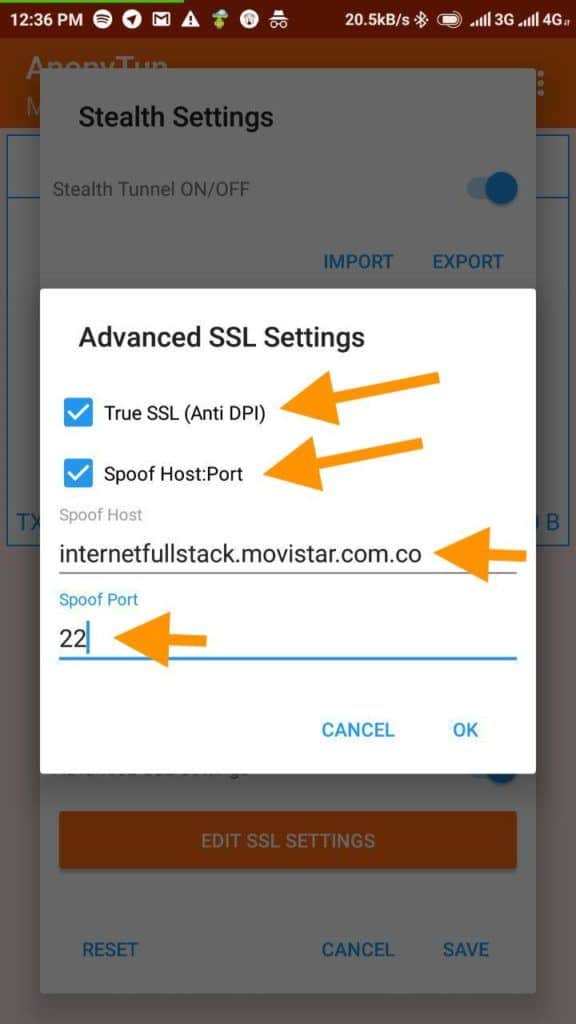 host movistar colombia anonytun vpn apk app