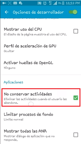 no conservar actividades android conectar perfil wap telcel