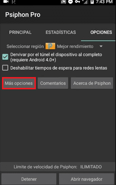 psiphon pro nuevo proxy movistar