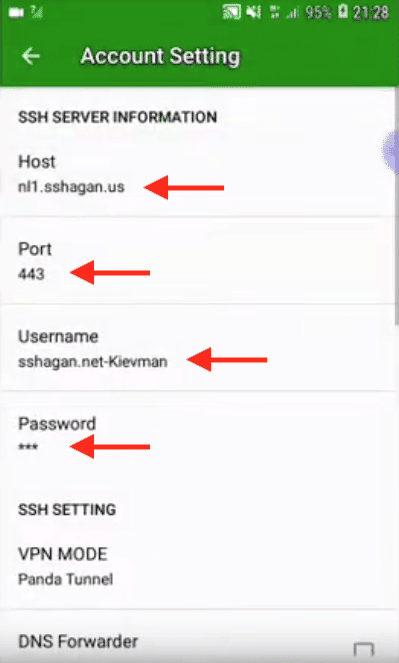 configurar panda tunnel apk
